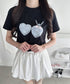 ハートペンダントキャットTシャツ | LO2252044 | ブラック