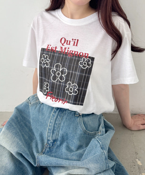 チェックロゴ半袖Tシャツ | SL2252023 | ブラック