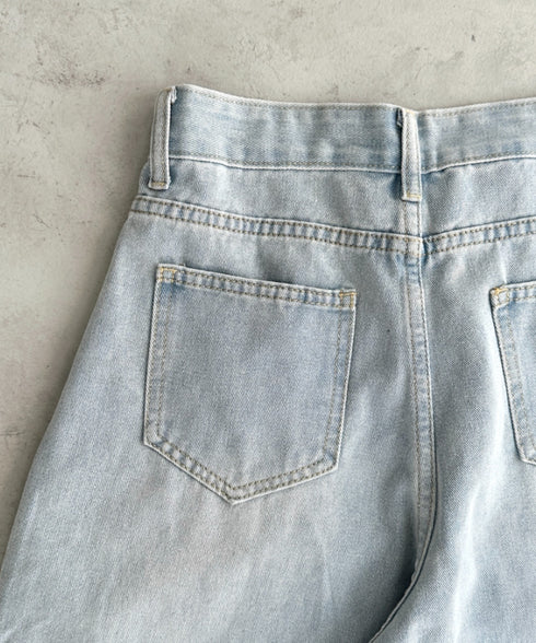 タックワイドカーブデニムパンツ | BA2255049 | ライトブルー