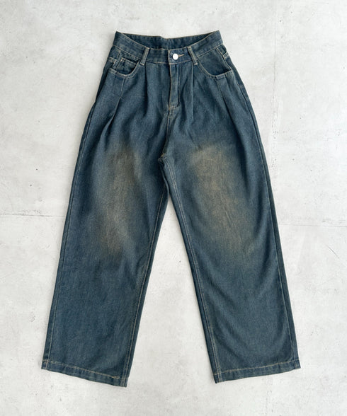 タックワイドカーブデニムパンツ | BA2255049 | ネイビー