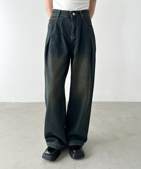タックワイドカーブデニムパンツ | BA2255049 | ネイビー