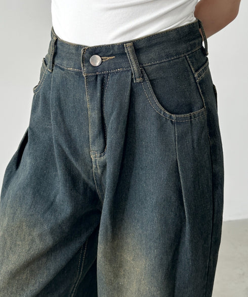 タックワイドカーブデニムパンツ | BA2255049 | ネイビー