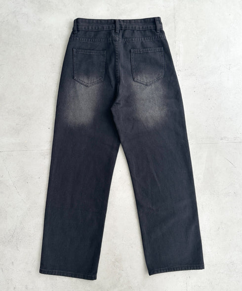 ルーズワイドデニムパンツ | BA2255051 | ブラック