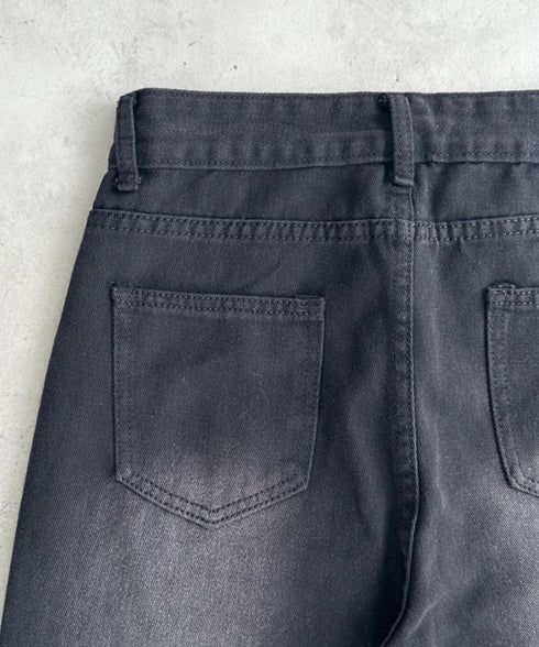 ルーズワイドデニムパンツ | BA2255051 | ブラック