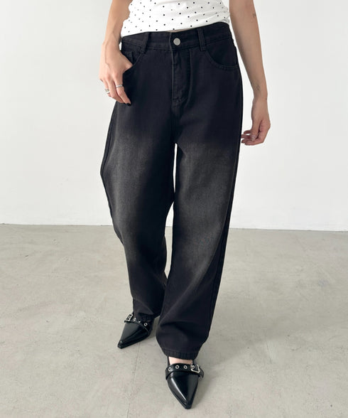 ルーズワイドデニムパンツ | BA2255051 | ブラック