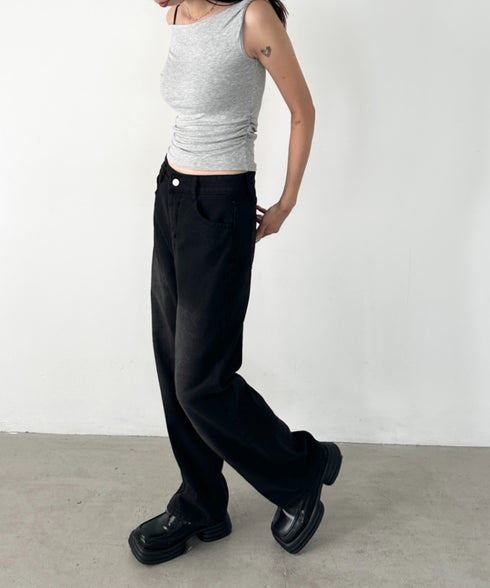 ルーズワイドデニムパンツ | BA2255051 | ブラック
