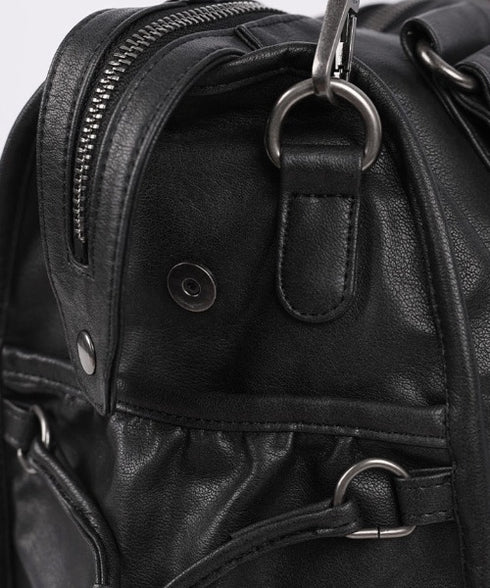 FANCY CLUB(ファンシークラブ)/大容量 2WAY ヴィンテージ ウォッシング ショルダー トートバッグ/BELTED WASHING LEATHER BAG | AT1252068 | ブラック