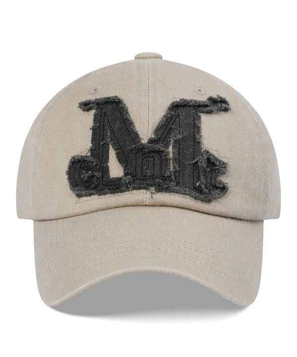 MUCENT(ムセント)/ヴィンテージ ウォッシング アップリケ ベースボール キャップ サイズ調整可能/VINTAGE WASHING APPLIQUE BALL CAP | AT5252074 | ベージュ