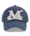 MUCENT(ムセント)/ヴィンテージ ウォッシング アップリケ ベースボール キャップ サイズ調整可能/VINTAGE WASHING APPLIQUE BALL CAP | AT5252074 | ブルー