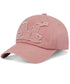 MUCENT(ムセント)/ヴィンテージ ウォッシング アップリケ ベースボール キャップ サイズ調整可能/VINTAGE WASHING APPLIQUE BALL CAP | AT5252074 | ピンク