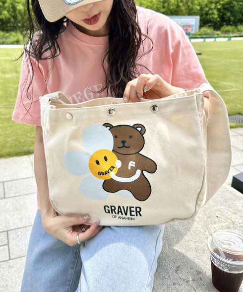 GRAVER(グレーバー)/別注 A4対応 プリント コットン アジャスターベルト キャンバスショルダーバッグ | AT1252088 | その他10