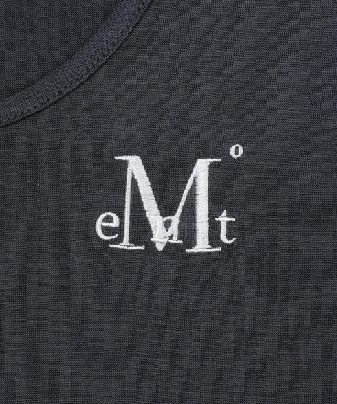 MUCENT(ムセント)/Uネック 裾ラウンド クロップド 半袖 Tシャツ/U-NECK CROP HALF T | AT2252080 | チャコールグレー