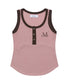 MUCENT(ムセント)/配色 ボタン リブ タンクトップ/COLOR-POP BUTTON CROP SLEEVELESS | AT2252082 | ピンク