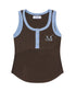MUCENT(ムセント)/配色 ボタン リブ タンクトップ/COLOR-POP BUTTON CROP SLEEVELESS | AT2252082 | ブラウン