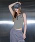 MUCENT(ムセント)/配色 ボタン リブ タンクトップ/COLOR-POP BUTTON CROP SLEEVELESS | AT2252082 | カーキ