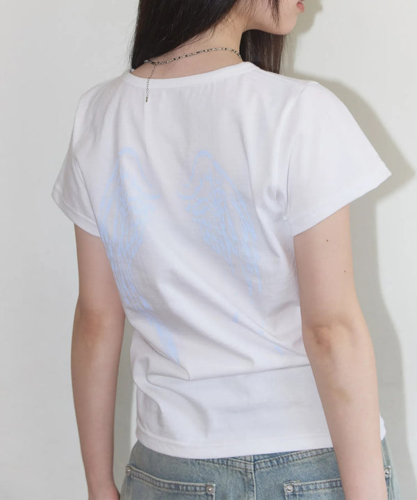 FANCY CLUB(ファンシークラブ)/エンジェル クロップド 半袖 Tシャツ/Rebirth Of Heaven Crop Tee | AT2252083 | ブルー