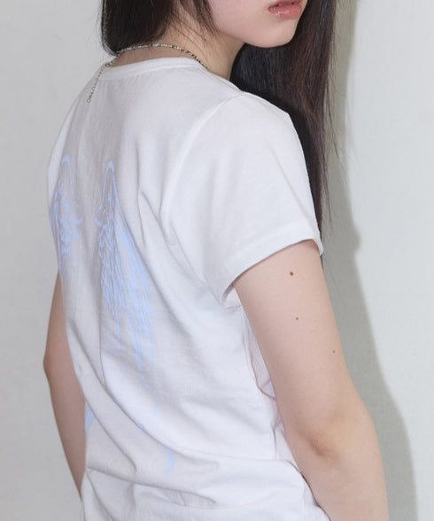 FANCY CLUB(ファンシークラブ)/エンジェル クロップド 半袖 Tシャツ/Rebirth Of Heaven Crop Tee | AT2252083 | ブルー