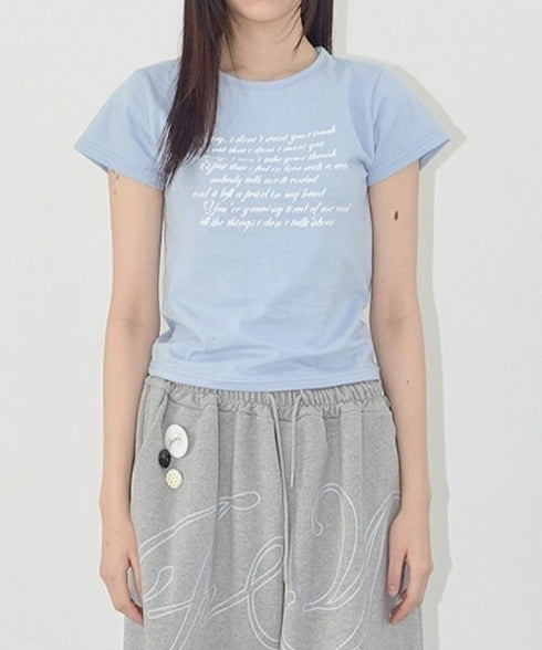FANCY CLUB(ファンシークラブ)/エンジェル クロップド 半袖 Tシャツ/ANGEL MARK CROP TEE | AT2252084 | スカイブルー