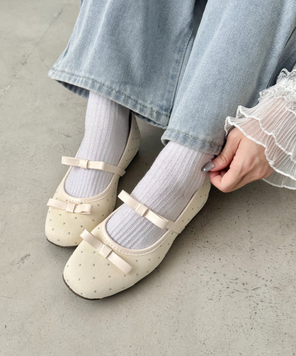 ダブルリボンドットパンプス | SL3256006 | アイボリー