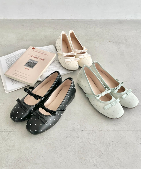 ダブルリボンドットパンプス | SL3256006 | アイボリー