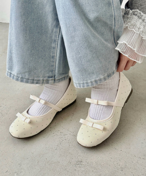ダブルリボンドットパンプス | SL3256006 | アイボリー