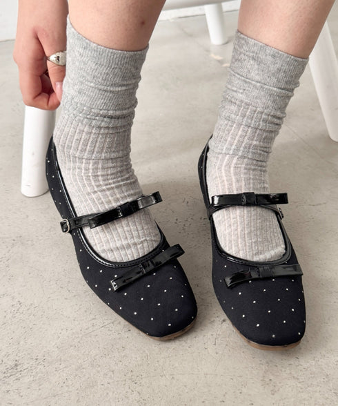 ダブルリボンドットパンプス | SL3256006 | ブラック系その他