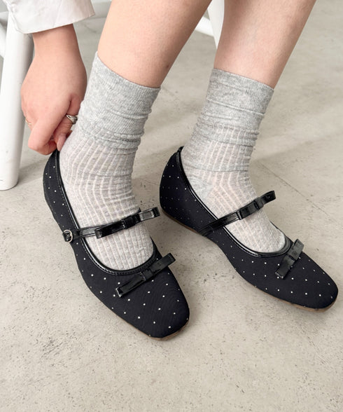 ダブルリボンドットパンプス | SL3256006 | ブラック系その他