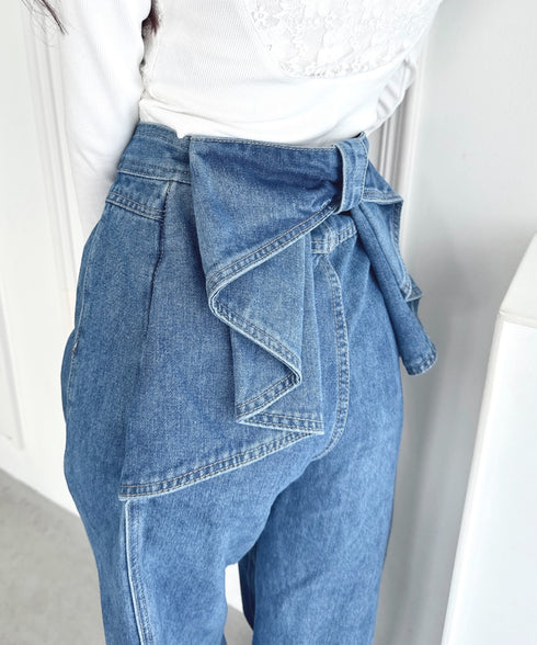 バックリボンデニムパンツ | LO2253005 | ブルー