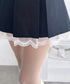ベルト付き裾レースプリーツミニスカパン | LO2253007 | ブラック