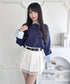 ベルト付き裾レースプリーツミニスカパン | LO2253007 | ホワイト