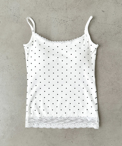 カップ付きドット柄キャミソール | BA2255052 | ホワイト