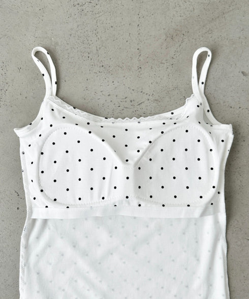 カップ付きドット柄キャミソール | BA2255052 | ホワイト