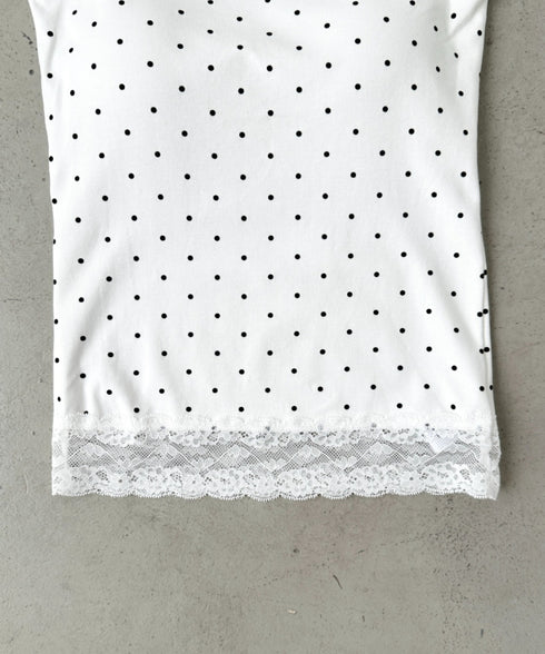 カップ付きドット柄キャミソール | BA2255052 | ホワイト