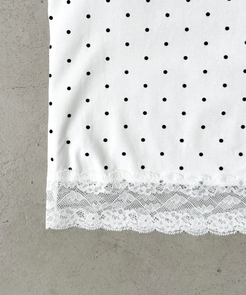 カップ付きドット柄キャミソール | BA2255052 | ホワイト