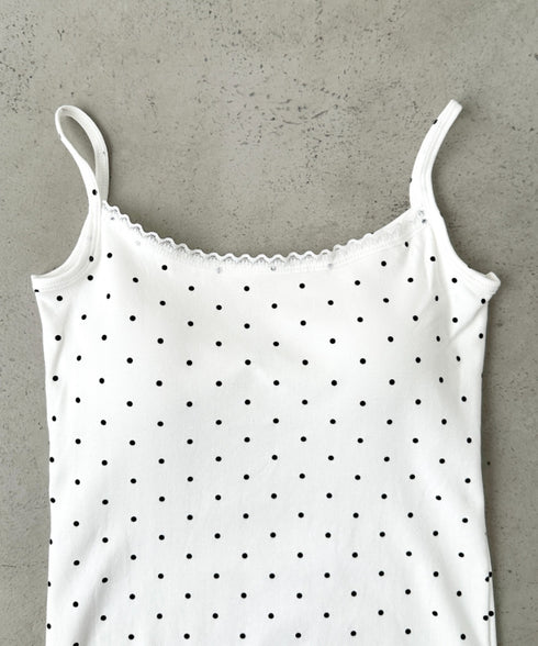 カップ付きドット柄キャミソール | BA2255052 | ホワイト