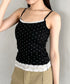 カップ付きドット柄キャミソール | BA2255052 | ブラック