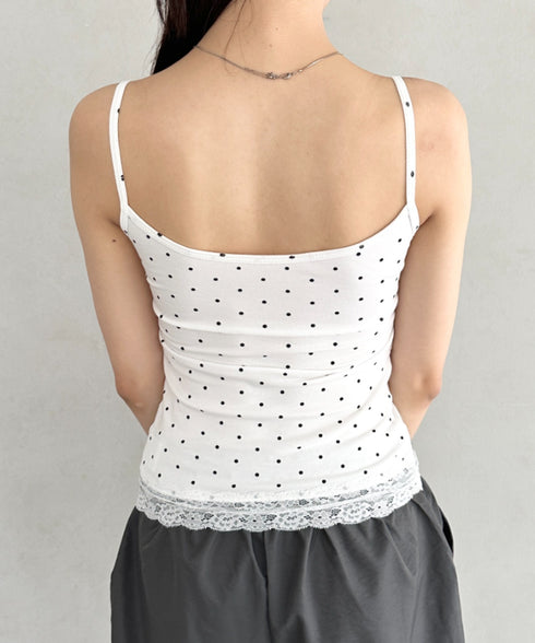 カップ付きドット柄キャミソール | BA2255052 | ホワイト