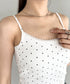 カップ付きドット柄キャミソール | BA2255052 | ホワイト