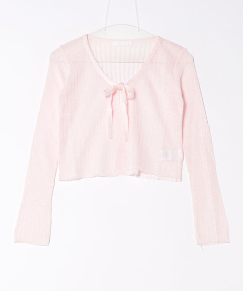 ショート丈フロントリボンカーディガン | WR2253003 | ピンク