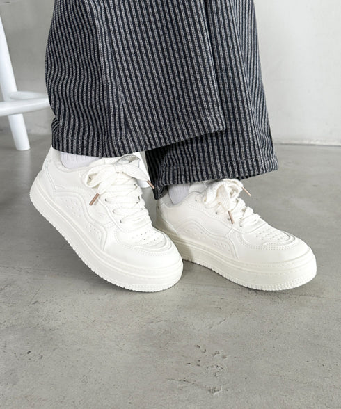ボリュームソール厚底コートスニーカー | BA3256005 | ホワイト