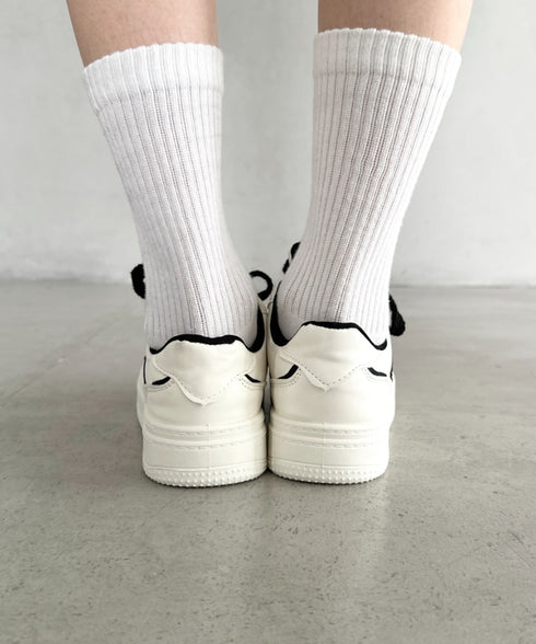 ボリュームソール厚底コートスニーカー | BA3256005 | ブラック