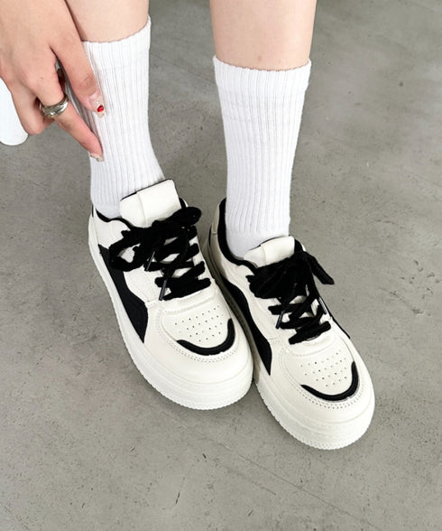 ボリュームソール厚底コートスニーカー | BA3256005 | ブラック