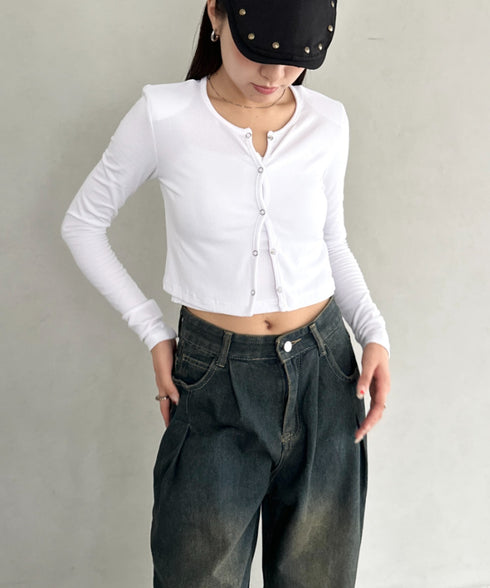 【2点セット】スナップボタンリブアンサンブル | BA2253001 | ホワイト