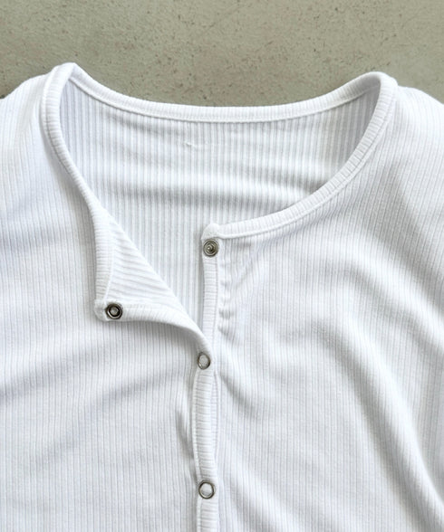 【2点セット】スナップボタンリブアンサンブル | BA2253001 | ホワイト