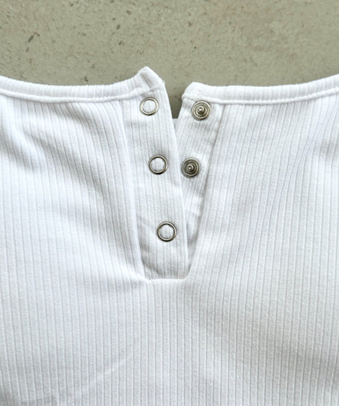 【2点セット】スナップボタンリブアンサンブル | BA2253001 | ホワイト
