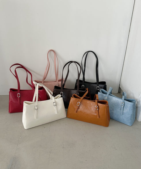【7色展開】ダブルハンドルスクエアバッグ | CL1256008 | レッド