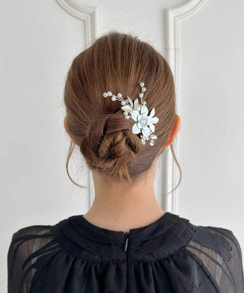 フラワーパールヘアクリップ | SW4251006 | ブルー