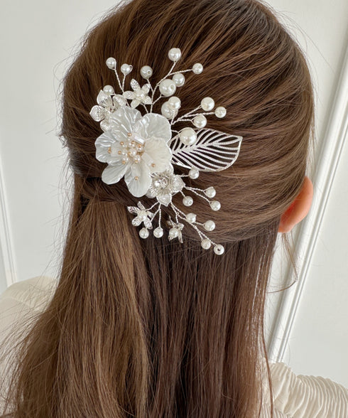 フラワーブーケヘアクリップ | SW4251007 | ホワイト