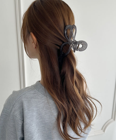 リボンモチーフヘアクリップ | SW4251011 | ブラック系その他