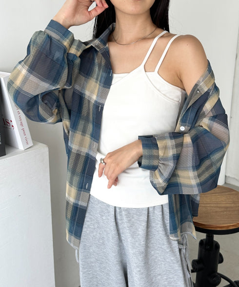 シアーチェックシャツ | CL2253006 | ブルー